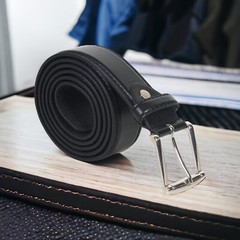 Men’s Leather Jeans Belt with Single Prong Buckle Belts for Men 1.5 inch Wide