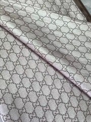 GUCCI SCARF SHAWL AUTHENTIC 100% SILK BEIGE BROWN CLASSIC LOGO LIGHT WEIGHT