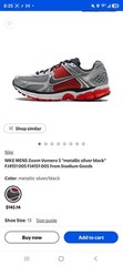 Nike Air Zoom Vomero 5 Men’s Low Top Lace-Up Sneakers Silver/Black Crimson