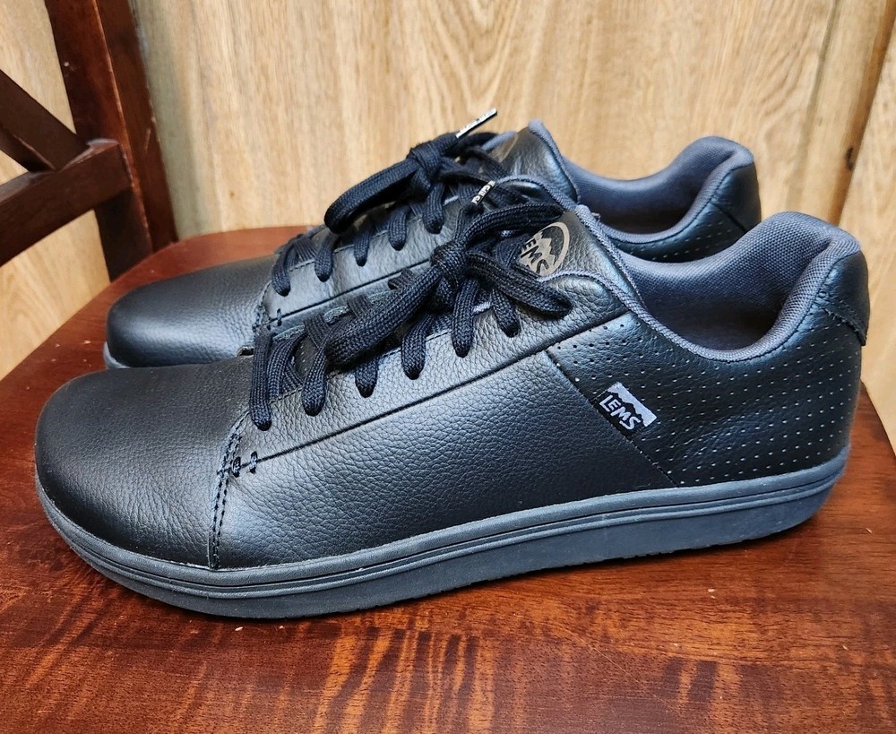Lems Kourt Grip Black Leather Lace Up Minimalist Shoes Mens Sz 11.5