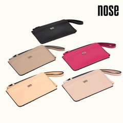 New NOSE Women Vegan Leather Coin Purse Wrist Handle Minimalist Color Wallet