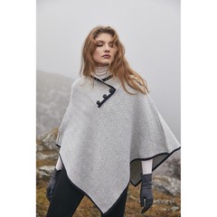 SAOL Women’s Herringbone Poncho Sweater Irish Cape Merino Wool Blend Shawl