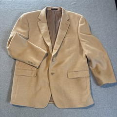 Chaps 100% Camel Hair Beige Blazer Men’s 46R RN-69456 Very Good Cond.