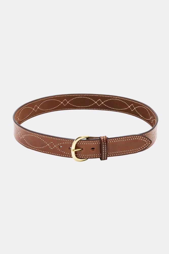 Bianchi B9 Reversible Fancy Stitched Belt, Fits 1.75 45mm Belt Loops, SZ 34