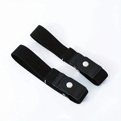 2 Pack No Buckle Elastic Belt Invisible Loop Belt for 2Pcs Brown