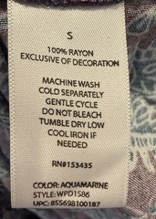 BeachLunchLounge Sleeveless Boho Print Shift Dress Size Small Navy Burgundy
