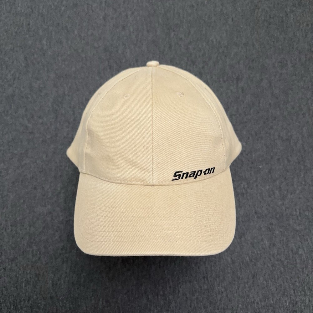 Snap On Tools Hat OSFA Beige Plain Logo Adjustable 100% Cotton Cars