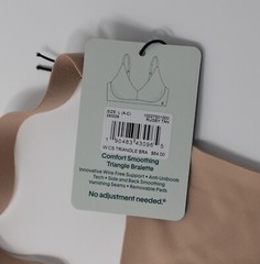 Tommy John Comfort Smoothing Triangle Bralette Rugby Tan M (A-C) (D-DD) L (A-C)