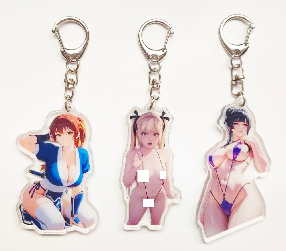 3PCS Dead or Alive Kasumi Marie Rose Nyotengu Acrylic Keychains Charms You Pick