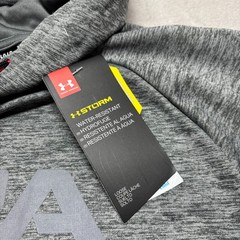 NWT Under Armour Storm Hoodie Men’s L Gray Neon Orange Cold Gear Loose Fit