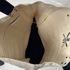 Rugby Ralph Lauren Tote Bag Canvas Ivory Navy Blue New Rare With Tags