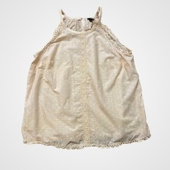 Torrid Womens Peach Clip Dot Lace Trim Halter Top Sleeveless Blouse Size 1 Plus