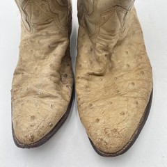 Nocona Boots Ostrich Leather Cowboy Western Boots Mens 11.5 D Tan Made In USA