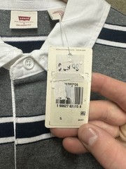 Levi’s Rugby Polo Shirt Mens Small Gray Performance Relaxed Long Sleeve Collar