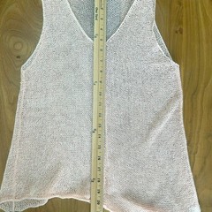 EILEEN FISHER Asymmetrical Hand-knit Linen blend Sleeveless Top XS Peach Perfect