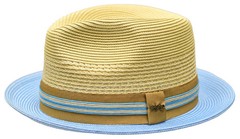 Hollywood 2-Tone Straw Fedora by Bruno Capelo