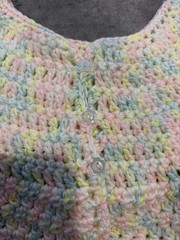 Handmade Crochet Baby Layette Set 4pc Sweater Pants Hat Booties 0-3 mo
