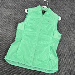 Nike Running Vest Womens Medium Green Lightweight Reflective 689256-387