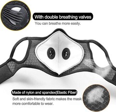 Adjustable Reusable Mask Protection with Filters Valves for Cycling Hiking Sport