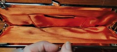 Vintage 90s BCBG Mazazria Coral Pink Ostrich Feather Satin Fau Silk Clutch Purse