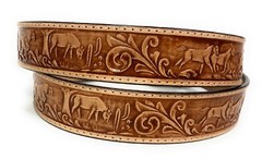 MEN’S WESTERN LEATHER BELT.1.5 inch wide HAND CRAFTED COWBOY RODEO BELT