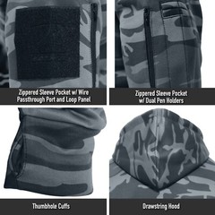 Mens Solid Concealed Carry Hoodie Pass Through Kangaroo Pocket CCW