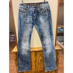 Rock Revival Becky Bootcut Jeans Size 30 Medium Wash Distressed