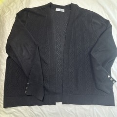 89th Madison Womens Black Open Front Sweater/Cardigan XL 3 Button Sleeve