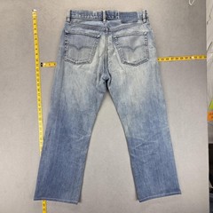 Diesel Jeans Mens 32×27 Blue Regular Straight Light Wash Distressed Made Italy