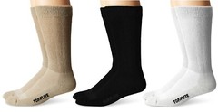 Top Flite Mens Diabetic Non-Binding Crew Comfort Moisture Wicking Socks 2 Pair