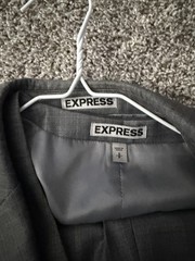*NEW* Express Gray Slim Fit 3-Piece Suit 36R Jacket, vest, 30×32 Pants