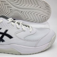 Mens Size 10.5 Asics Gel- Dedicate 8 White Black Shoe Sneaker 1041A408 NEW