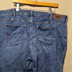 Lee Women’s Blue Denim Shorts Medium Wash Stretch Flat Front 5-Pocket Button
