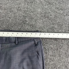 Strellson Pants Men 36×29.5 Blue Linen Hopsack Flat Front Summer Premium Slacks