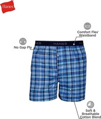 Hanes Men’s Cool Comfort Plaid Boxers
