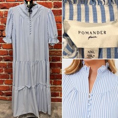 POMANDER PLACE WOMENS DRESS SIXE XXL 2X BOHO STRIPED SELENA MAXI RUFFLED SLEEVE