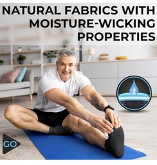 Dr Go Neuropathy Diabetic Socks Black Crew Size Seamless Non Binding 4 Pairs