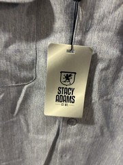 Stacy Adams Men’s 3XL Big & Tall Blue Woven Rayon Button-Front Shirt Pockets