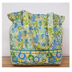 Vera Bradley English Meadow Laura Cinch Tote Bag quilted Floral Cotton Large