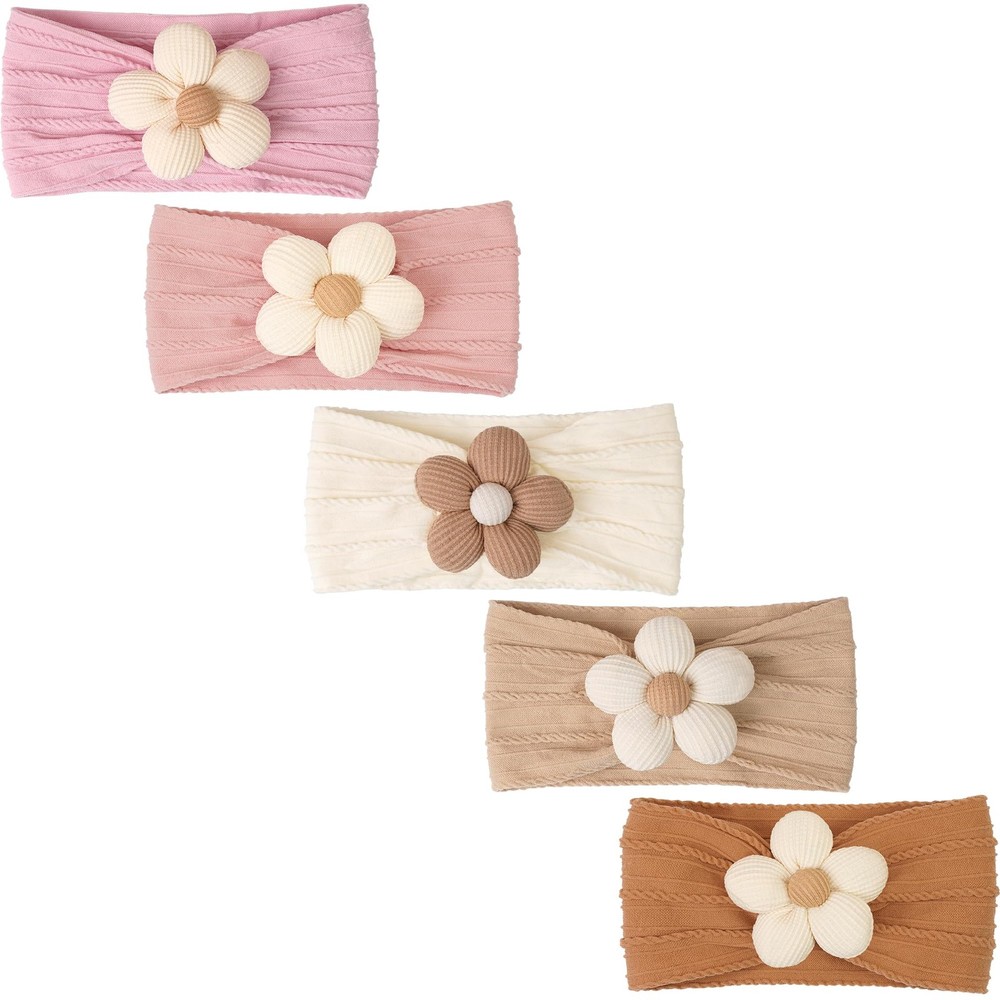 CÉLLOT 5 Pcs Baby Flower 1 Count (Pack of 5), Beige+Pink+Purple+Brown+Orange