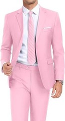 Mens 2 Piece Suit Set Slim Fit 2 Button Dress Suits Tuxedo Set Wedding Blazer