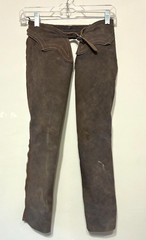 Vintage Riding Chaps Leather Suede Adjustable Waist Talon Zipper Great Patina
