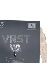 6 Pair VRST Men’s Size 8-13 Arch Support Half Cushion Crew Socks Brown/Tan/Sand