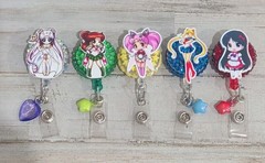 Sailor Moon Retractable Reel Badge ID Holder Set of 5 – Custom Made –