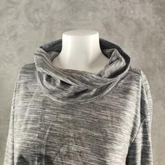NWT KAREN SCOTT Smoke Grey Sweatshirt XXL(20-22) Pink Loose Turtle Neck