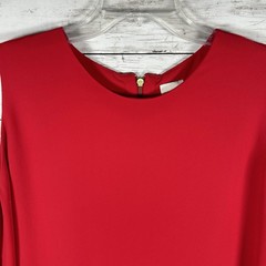 Chico’s Clarissa Crepe Tulip Hem Sleeveless Blouse Tank Top Red 3P XL