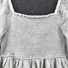 Japna Top women Medium Green Teal Swiss dot Blouse Sheer boho babydoll crop