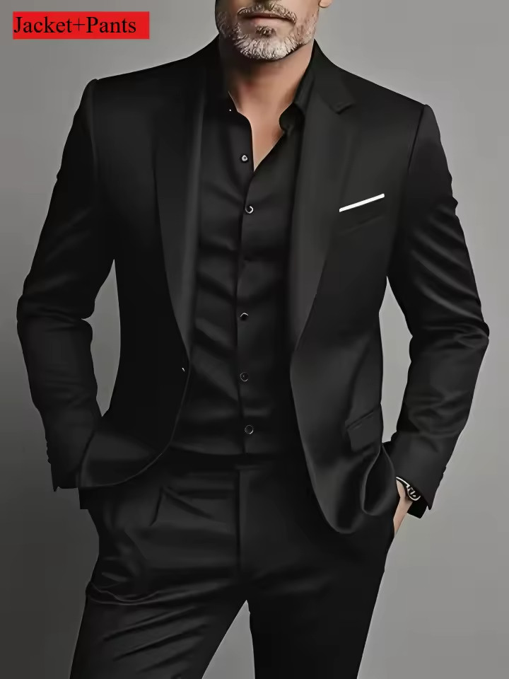 Men’s 2Pcs. legant Suit Sets- Slim Fit Tuxedo Set for Weddings & Formal Occasion