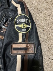 Black leather biker jacket with patches #biker #leatherjacket