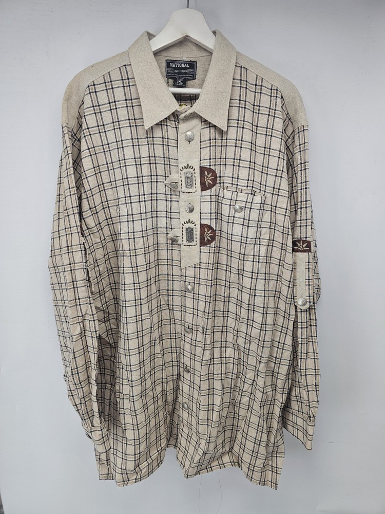 National Outfitters Mens Cotton Shirt Unique Design Size 2XL